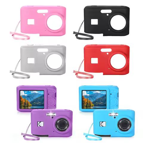For KODAK PIXPRO FZ45/FZ55 Digital Camera Cover w/ Lanyard Silicone Slim Fit Camera Bag Lightweight 