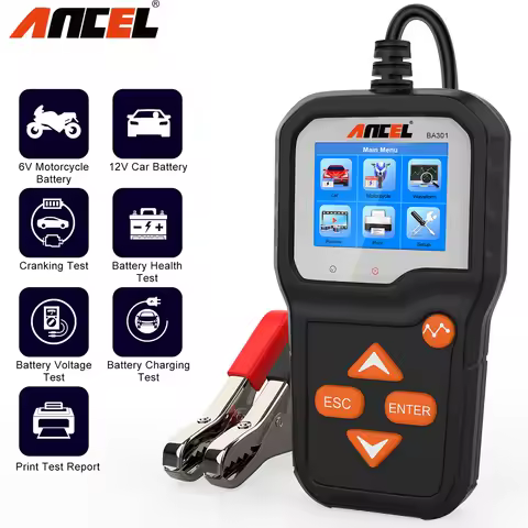ANCEL BA301 Car Battery Tester Analyzer Car Quick Cranking load Tester 6V/12V Auto Charging Battery