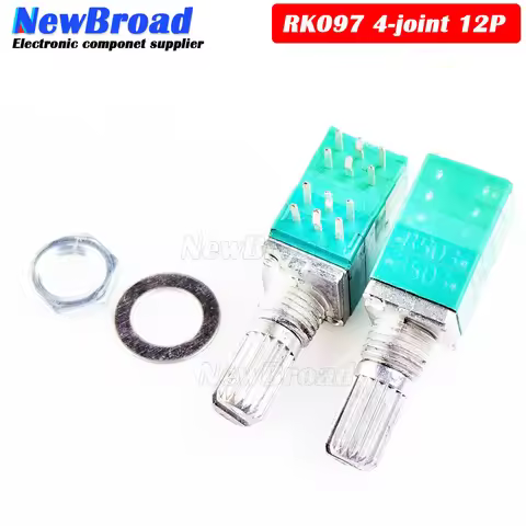 2PCS RK097 4-joint 12 Pin Potentiometer Audio Power Amplifier Potentiometer Sealed B10K B103 B20K B2