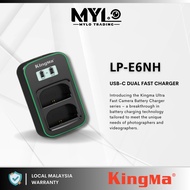 Kingma LP-E6 9V 2A PD3.0 intelligent LCD display USB-C dual fast charger for Canon LP-E6 LPE6 batter