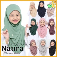 🔴(6Y-10Y) KIDS Instant Hijab PLAIN NAURA 2.0 Moscrepe Ironless / Tudung Sarung Instant Budak PEREMPUAN