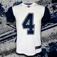 เสื้อยืด อเมริกันฟุตบอล NFL Dallas Cowboys ดัลลัส คาวบอยส์ /Rush Vapor รุ่น Dak Prescott เบอร์ 4 #AF0004 ไซส์ S-5XL