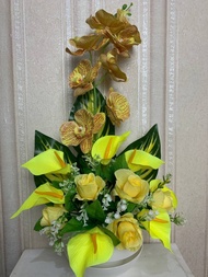 Bunga Sudut Anggrek Latex Kuning