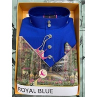 ELRAH EXCLUSIVE NEW DESIGN BAJU MELAYU SENNA 2025 SLIM FIT (TEAM BLUE) FREE SAMPIN - FREE BUTTON