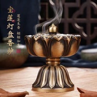 💝品香馆💝 Copper Incense Burner Lotus Cense Sandalwood Incense Stick Holder Vintage Incense Sticks 纯铜 宝莲