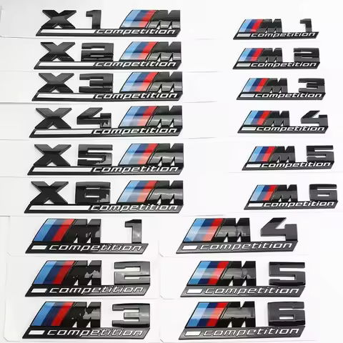 Glossy Black COMPETITION Bar Underlined Emblem for BMW Thunder Edition M1 M2 M3 M4 M5 M6 M7 M8 X3M X