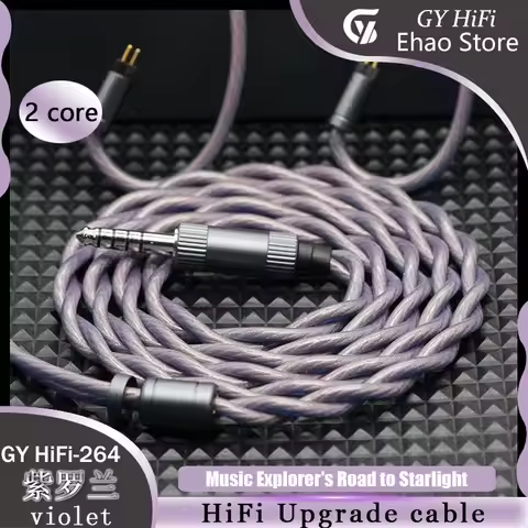 GY HiFi-264 Violet Copper Foil Wire+Graphene Coaxial Earphone Upgrade Cable 4.4mm /3.5mm 2Pin/MMCX/N