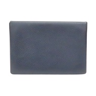 深藍色 Evercolor牛皮 卡夾 名片夾 Y刻 銀扣【HERMES 愛馬仕】