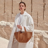 Polene Cyme Mini Lychee Leather Commuter Handbag Tote Bag