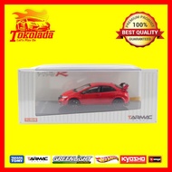 Diecast toy car miniature Tarmac Works sedan - Honda Civic Type R FK2 2016 Milano Solid Red