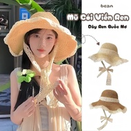BEAN - Vintage Style Soft Straw Hat, Beach, Going Out, Gentle Style