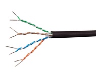 1000' 23AWG Cat6a 650MHz UTP Solid, Riser-Rated (CMR) Bulk Pure Bare Copper Ethernet Cable, Black - 