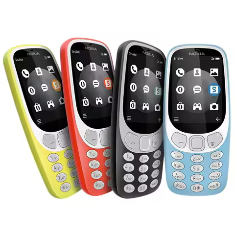 Used Nokia 3310 2018 2G Phone 2.4-inch 1200mAh MP3 Player FM Radio 2MP Bluetooth Flashlight MicroUSB