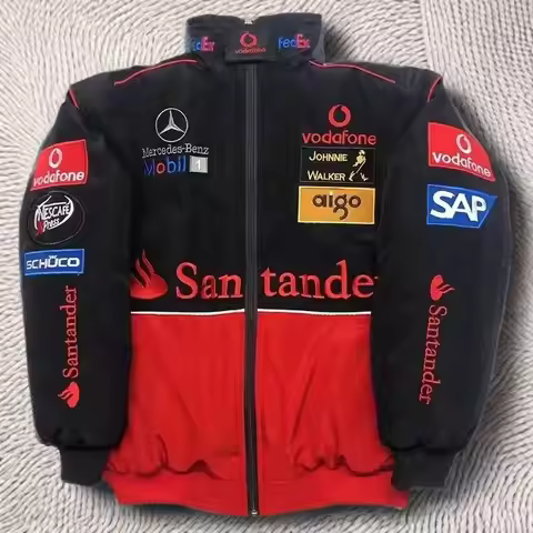 (Winter edition Add cotton) Mercedes Benz racing suit winter thick embroidered jacket motorcycle loo