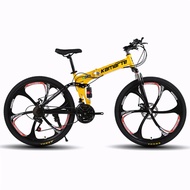 Foldable bicycmountain bike 26-inch steel 21-speed Bicycles dual disc brakes Road bikes racing  Doub