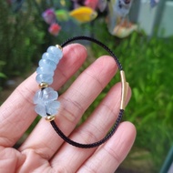 4-leaf clover and blue aquamarin five-cigarette charm bracelet