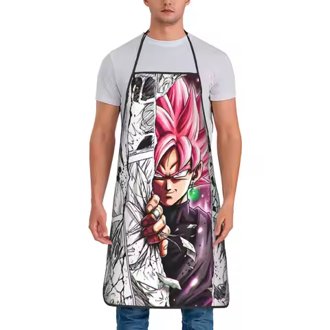 Dragon Ball Zamasu Goku Pink Apron Cuisine Cooking Baking Household Cleaning Out Of The Comic Aprons