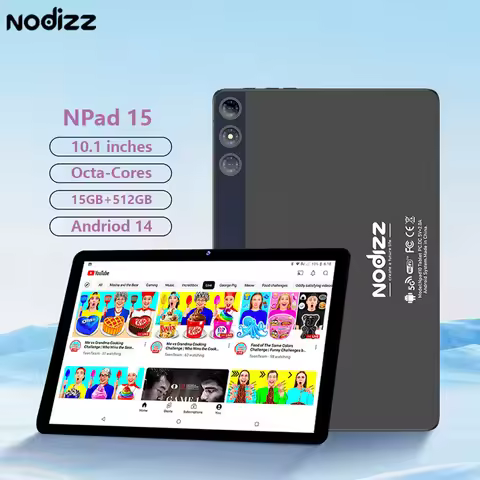 Pad15 Tablets 10.1 Inch Android 14 Tablet, 12GB+512GB Octa-Core, 6000mAh Battery, Dual Camera, 5G/2.