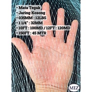 035 x 1 1/4" ( 32MM ) x 10FT / 12FT x 150FT Mata Tegak Warna Biru Fishing Net Jaring Tangsi Pukat Ja