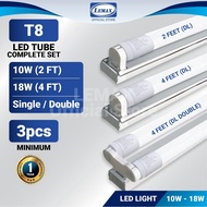 LEMAX T8 LED TUBE Complete Set (2FT/4FT) 10W, 18W, 30W  Lampu Kalimantang Bulb Siling 2, 4 Kaki