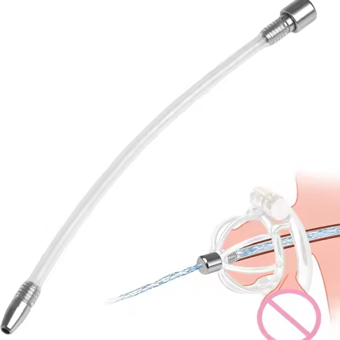 Chastity Device Cock Cage Accessories Long Silicone Male Urethral Tube Hollow Stainless Steel Urethr