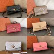 hot sale authentic tory burch bags women   TORY BURCH TB Kira Chevron Soft Sheepskin Chain Wallet Sh