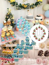 1套膠製多層透明托盤杯子展示架，圓形底座糕點基座裝飾支架甜點蛋糕架派對工具，適用於婚禮派對、生日派對裝飾架