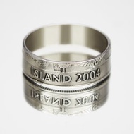 冰島硬幣戒指 1 克朗 1957-1975 男士硬幣戒指 女士硬幣戒指