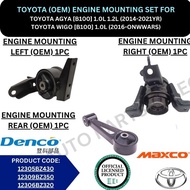 TOYOTA (OEM) ENGINE MOUNTING (3PCS/SET) FOR TOYOTA AGYA [B100] '14-21YR / WIGO [B100] '16YR-ON