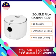 ZOLELE RC201 Rice Cooker 2L Multifunction Cooker Non-Stick Inner Pot 24 Minute Quick Cooking Periuk 