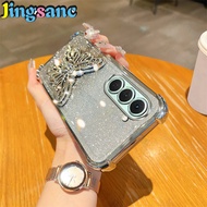 Jingsanc Cho Tecno Spark 40 Pro vỏ điện thoại Sang Trọng Mạ Điện Long Lanh vỏ ốp lưng Với Khung Tron