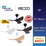 (FREE INSTALLATION +  FREE SHIPPING) Rezo KAZE 52” / 38” DC Motor Remote Control Ceiling Fan