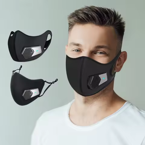 FashionElectric Fresh Air Kn95 Respirator Mask with Fan,Wearable Air Purifier Mask,Replaceable Filte