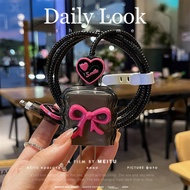 MERAH Pink ButterflySimpul Charger Protector iphone 18w & 20w Cartoon Cable Protector iPhone Charger
