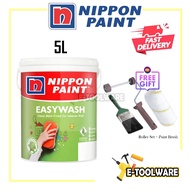 5L Nippon Easy Wash Paint Matt Finished Interior Paint For Off White Colour Range Cat tak kilat