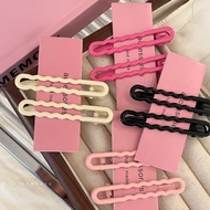2024 Candy Color Metal Hollow Hair Clip Wave Broken Hair Side Bangs Duckbill Hair Accessories