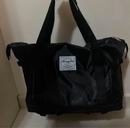 全新黑色可折疊三層行李袋  帶可拆卸輪子