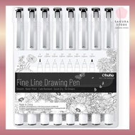 Ohuhu MilliPen Drafting Pen Set of 8 Fine Line Pen Line Drawing Pen Line Width 0.2mm~1.0mm Brush Typ