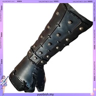 Medieval Steampunk Samurai Leather Bracer Long Gloves Gauntlet Viking Pirate Archer Cosplay Costume 