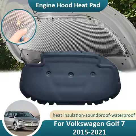 For Volkswagen VW Golf 7 Mk7 2015~2021 Front Hood Engine Sound Mat Insulation Cover Cotton Pad Sound