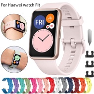 Soft Sports Silicone Strap For Huawei Watch Fit Fashion Solid Color Smart Watch Replacement Wristband For Huawei Watch Fit Watch Accessories