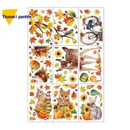 Fall Window Cling Sticker Thanksgiving Fall Window Stickers for Party Supplies Window Glass Decorati