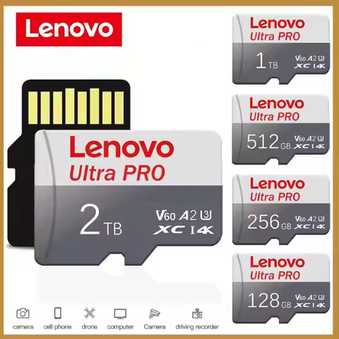 Lenovo Micro TF SD Card 2TB Class 10 High Speed 1TB 512GB A2 Memory Card 128GB SD TF Flash Memory Ca