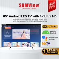 SAMView Smart Digital Bluetooth LED TV with Android OS V.9 4K Ultra HD Google Voice Search (65")