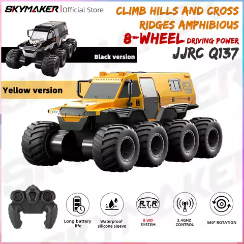 JJRC Q137 8WD RC Car 2.4G Amphibious 8 Wheel Remote Control Truck Climbing Off Road Waterproof Armor