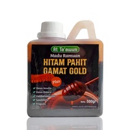 Madu Hitam Pahit Gamat Gold Plus Daun Insulin Daun Bidara Habbatussauda Sambiloto Propolis 500 gram