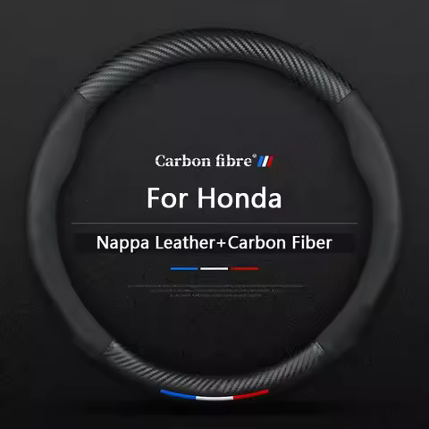 Suitable For Honda Fit Civic Accord Jazz CRV HRV Stream URV Vezel Steering Wheel Cover Leather Carbo