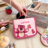 กระเป๋าเครื่องสำอาง Sanrio Hello Kitty ของแท้ 100% กระเป๋าใส่เครื่องสำอางพับได้ลายการ์ตูน กระเป๋าถือ