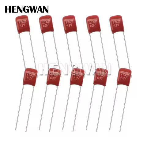 10pcs Metallized Polypropylene Film Capacitor 63V 105 474 5MM 1UF 0.47UF 105J 474J 470NF CBB Capacit