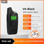 KSUN V6 Mini Walkie Talkie 1pcs Termasuk Transceiver Wireless Device Communication Radio Dua Way (BL